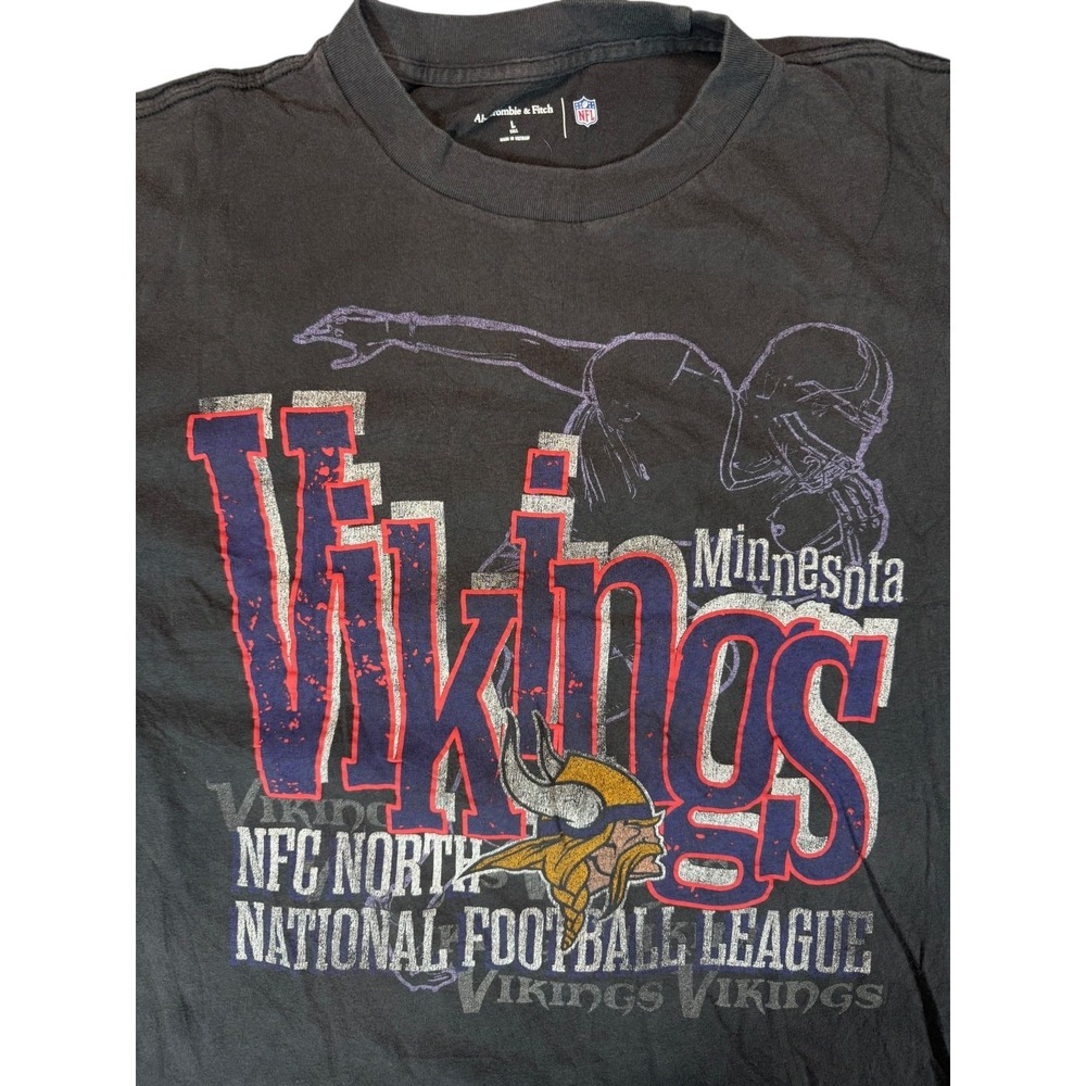 Minnesota Vikings Graphic T Shirt Abercrombie Fitch Mens L TALL